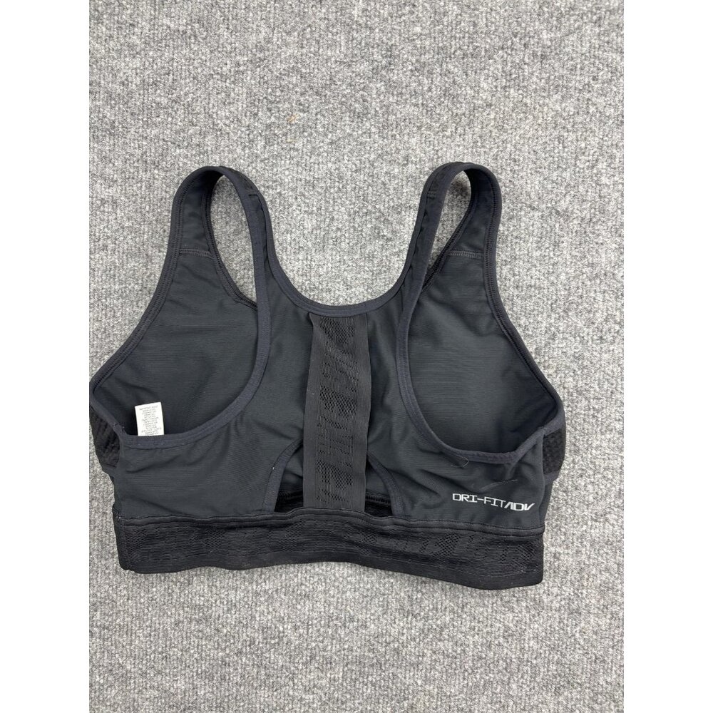 Nike Sports Bra Womens Large Black Dri-FIT ADV Front‎ Zip Racerback Padded Mesh - Picture 5 of 6